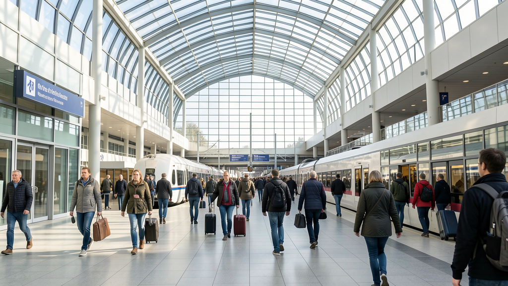 Moderne deutsche Bahnhofshalle